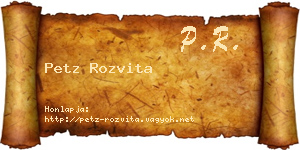 Petz Rozvita névjegykártya